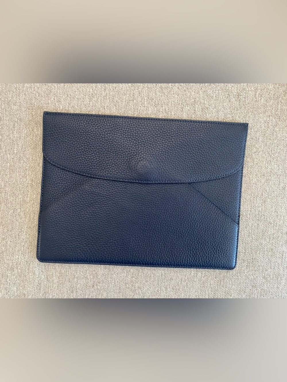 Classic Navy Leather Envelope Clutch - Women's Wristlet